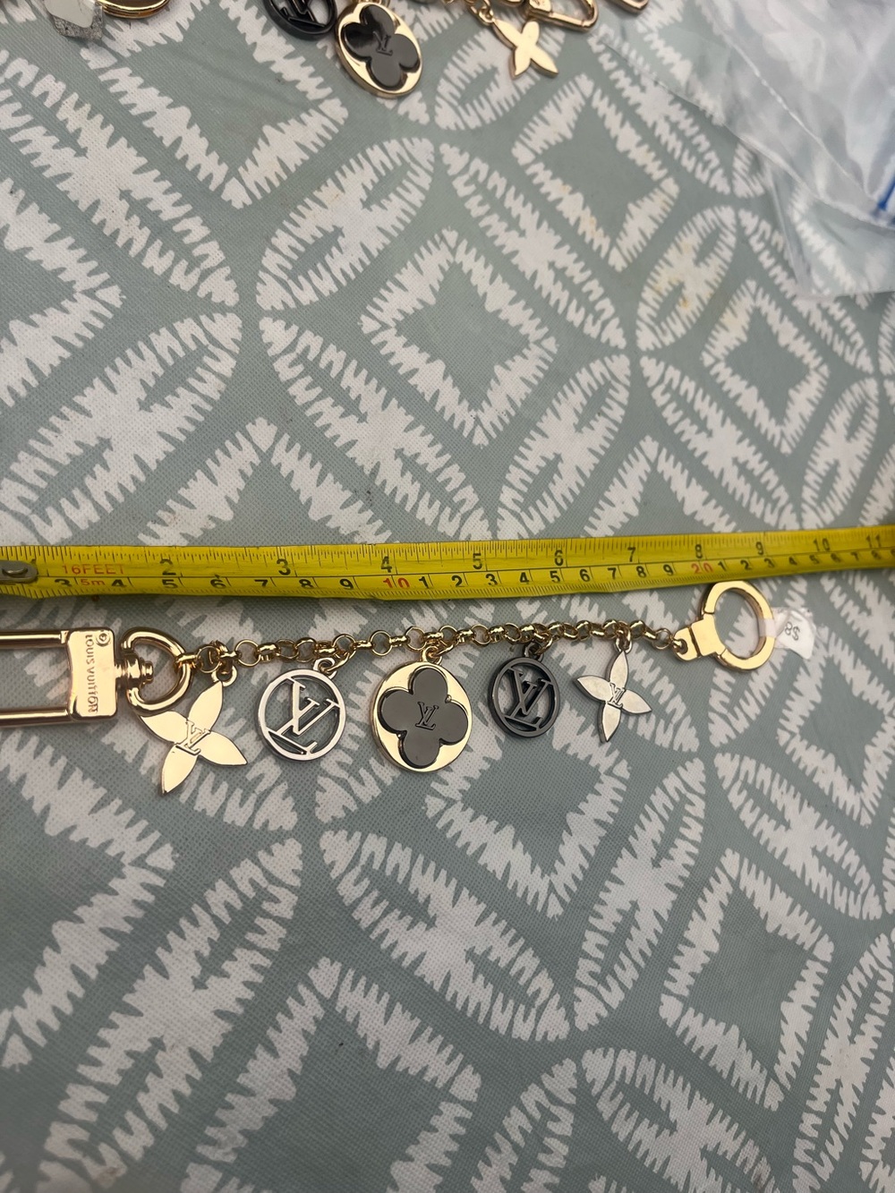 Louis Vuitton Gold and Silver Logo Bag charm